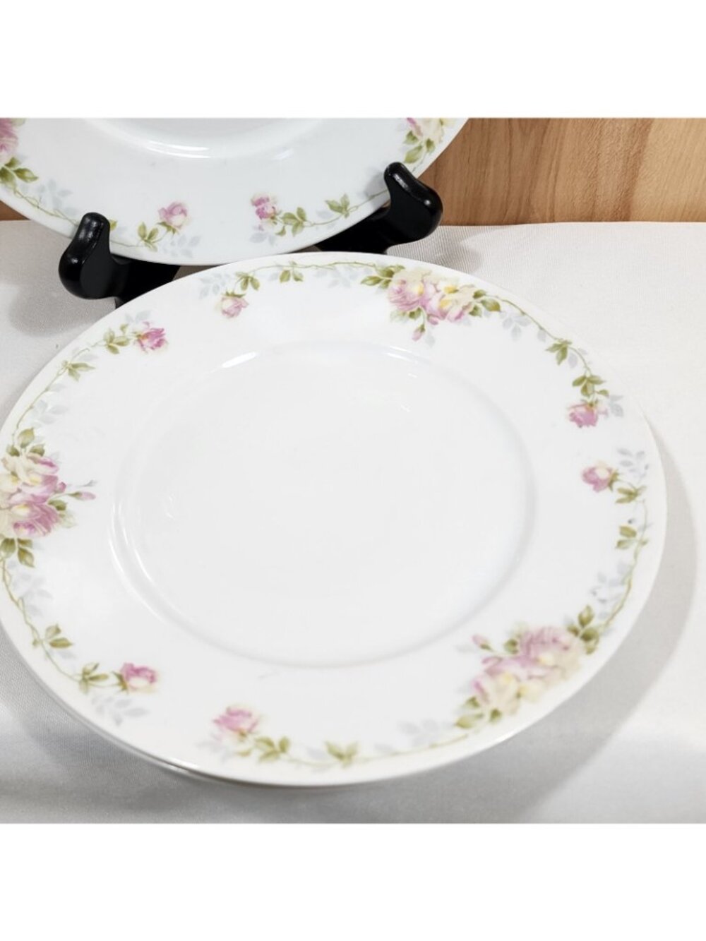 4 Rosenthal Pink Roses Luncheon Plate 8.25" salad Selb-Bavaria Donatello antique - Picture 10 of 11